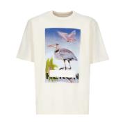 Ivoor Katoenen T-shirt met Contrasterende Logo Patch Heron Preston , B...