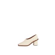 Witte Square Toe Decolletè met 8cm Hak Plan C , White , Dames