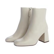 Ivory Leren Platte Schoenen Souliers Martinez , Beige , Dames