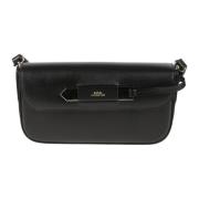 Zwarte leren Baguette tas met gouden pijl detail A.p.c. , Black , Dame...