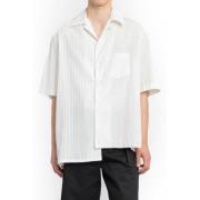 Witte Asymmetrische Korte Mouw Shirt Lanvin , White , Heren