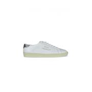 Luxe Witte Leren Sneakers Saint Laurent , White , Heren
