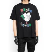 Zwart Rose Print T-Shirt Undercover , Black , Heren