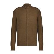 Bruine Katoenen Vest met Rits State of Art , Brown , Heren