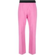 Leather Trousers Msgm , Pink , Dames