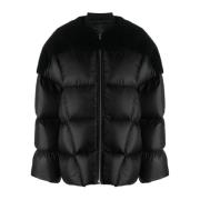 Echte bont donsjas met geweven shearling Rick Owens , Black , Dames