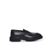 Zwarte leren loafers Doucal's , Black , Heren