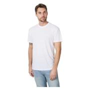 Witte T-shirt met Korte Mouwen van Linnenmix Amaránto , White , Heren