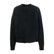 Zwarte Gebreide Crewneck Sweater Y-3 , Black , Heren