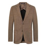 Wollen Jersey Blazer Stijl Bari Boggi Milano , Beige , Heren