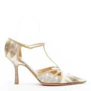 Pre-owned Leather heels Chanel Vintage , Beige , Dames