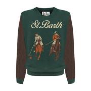 Her0001 - 10838E.horse Sweaters MC2 Saint Barth , Green , Heren