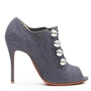 Pre-owned Denim boots Christian Louboutin Pre-owned , Blue , Dames