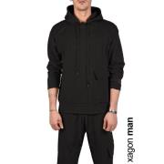 Hoodie met Logo Patch Xagon Man , Black , Heren