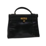 Pre-owned Leather handbags Hermès Vintage , Black , Dames