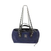 Pre-owned Raffia chanel-bags Chanel Vintage , Blue , Dames