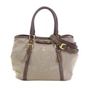 Tweedehands Bruin Canvas Prada Schoudertas Prada Vintage , Brown , Dam...