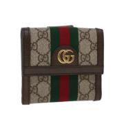 Pre-owned Canvas wallets Gucci Vintage , Beige , Dames