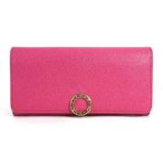 Pre-owned Leather wallets Bvlgari Vintage , Pink , Dames