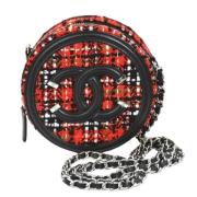 Rode Tweed Chanel Schoudertas Chanel Vintage , Red , Dames