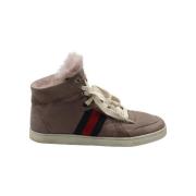 Lilla Suède Hoge Sneakers Gucci Vintage , Purple , Dames