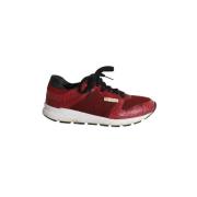 Pre-owned Leather sneakers Gucci Vintage , Red , Dames