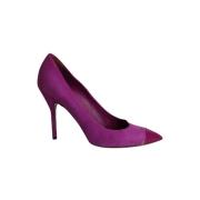 Pre-owned Suede heels Yves Saint Laurent Vintage , Purple , Dames