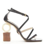 Pre-owned Leather heels Jacquemus Pre-owned , Black , Dames