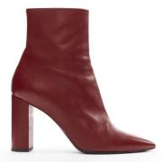 Pre-owned Leather boots Saint Laurent Vintage , Red , Dames