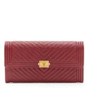 Pre-owned Leather wallets Chanel Vintage , Red , Dames