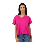 V-Hals T-Shirt Gran Sasso , Pink , Dames