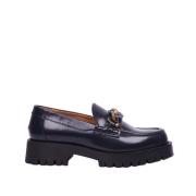 Leren Loafer met Ketting Bervicato , Blue , Dames