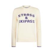 Ronde hals shirt met Strass Skipass print MC2 Saint Barth , Beige , Da...