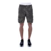 Cargo Linnen Bermuda Shorts 40Weft , Green , Heren