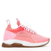 Pre-owned Leather sneakers Versace Pre-owned , Pink , Dames