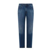 Donkerblauwe 5-pocket 100% katoenen denim jeans Boglioli , Blue , Here...