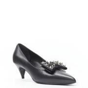 Pre-owned Leather heels Saint Laurent Vintage , Black , Dames