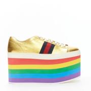 Pre-owned Leather sneakers Gucci Vintage , Multicolor , Dames