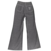 Pre-owned Cotton bottoms Chanel Vintage , Gray , Dames