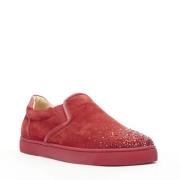 Pre-owned Suede sneakers Christian Louboutin Pre-owned , Red , Dames