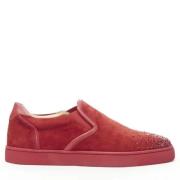 Pre-owned Suede sneakers Christian Louboutin Pre-owned , Red , Dames