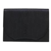 Pre-owned Leather clutches Yves Saint Laurent Vintage , Black , Dames