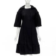 Pre-owned Wool outerwear Louis Vuitton Vintage , Black , Dames