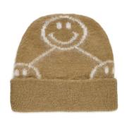 Smiley Logo Beanie Muts voor Vrouwen Joshua Sanders , Beige , Dames