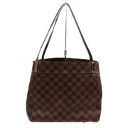 Damier Leren Tassen Louis Vuitton Vintage , Brown , Dames