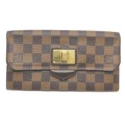 Tweedehands stoffen portemonnees, goede staat, bruin, Damier-stijl Lou...