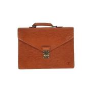 Pre-owned Leather briefcases Louis Vuitton Vintage , Brown , Dames