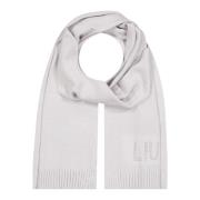 Grijze Gebreide Sjaal met Stud Logo Liu Jo , Gray , Dames