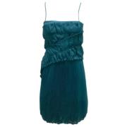 Pre-owned Silk dresses Prada Vintage , Blue , Dames