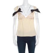 Pre-owned Fabric tops Valentino Vintage , Beige , Dames